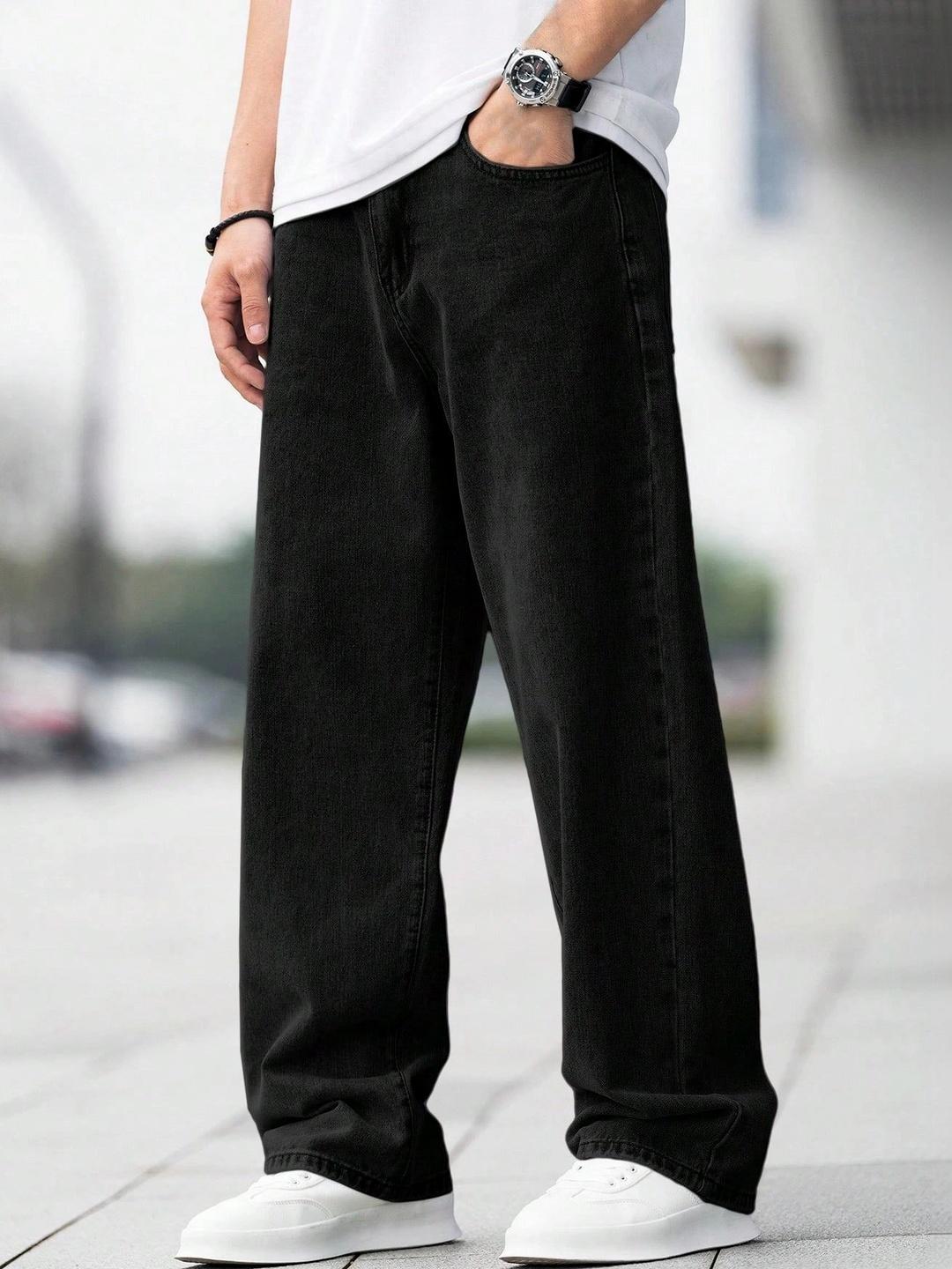 KAJARU Men Loose Relaxed Fit Mid-Rise Jeans - Image 1