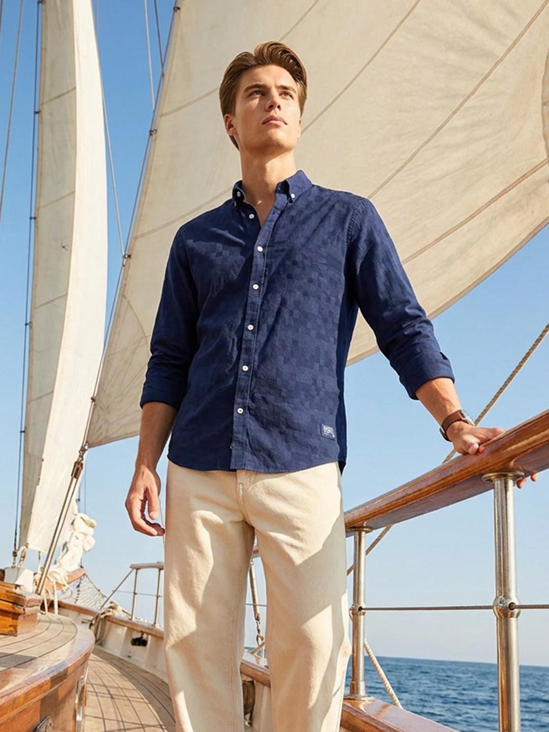 Nautica Textured Pure Cotton Casual Shirt - Image 1