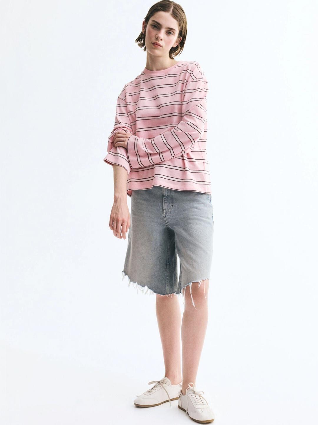 H&M Women Striped T-shirt