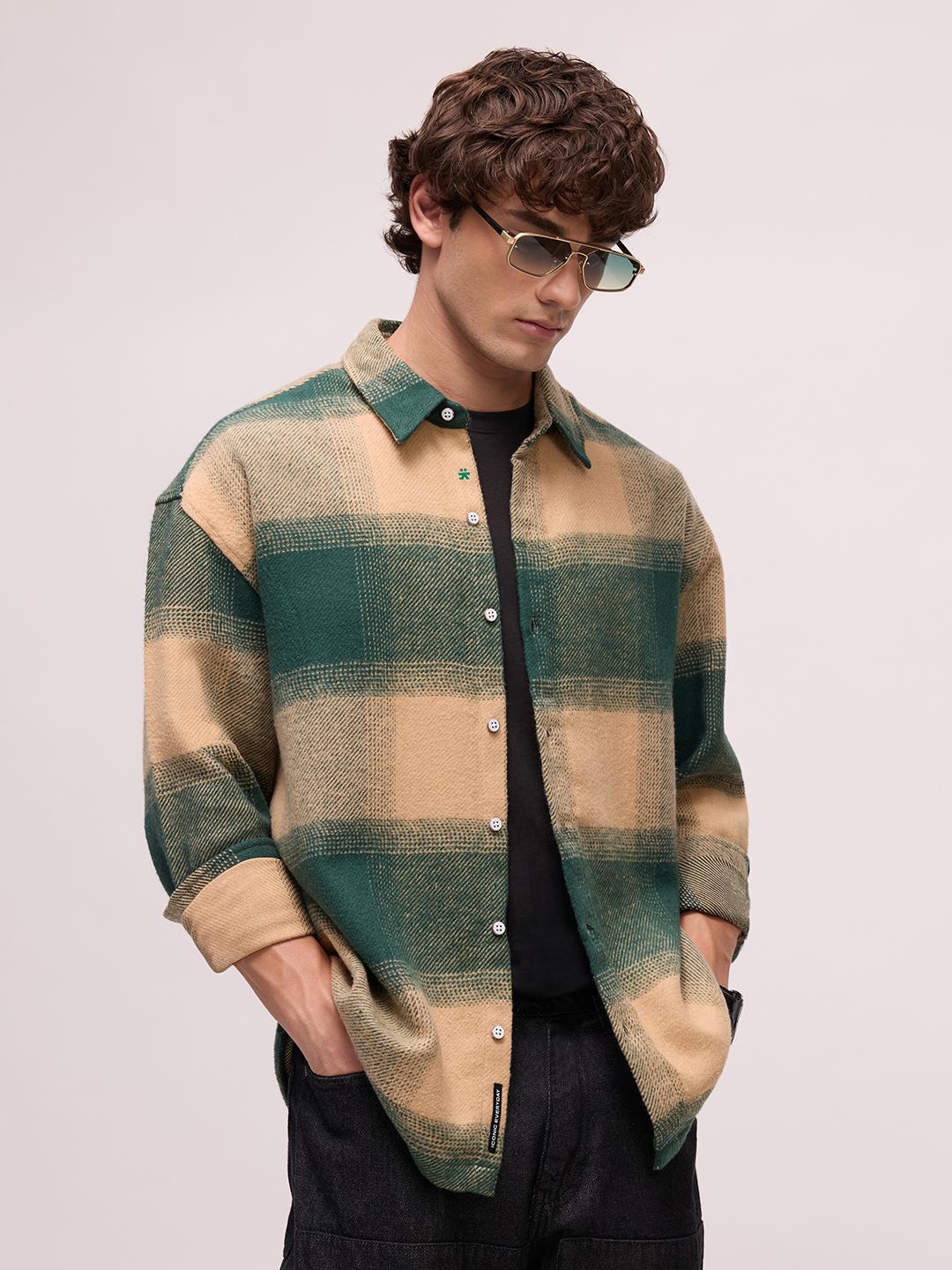 CAHOOT Men's Oversized Buffalo Check Flannel Shirt