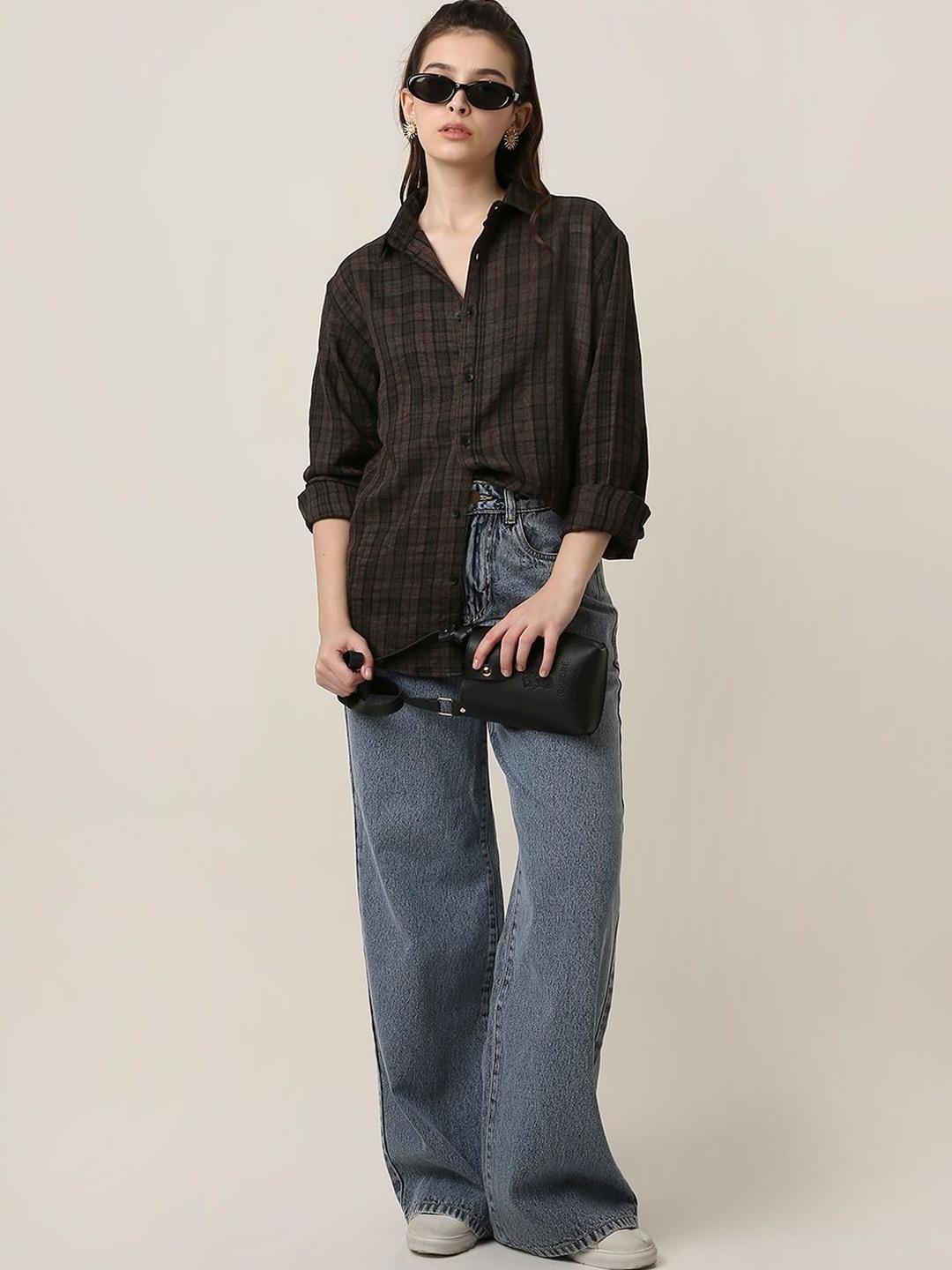 Blnk Women Comfort Checked Casual Shirt