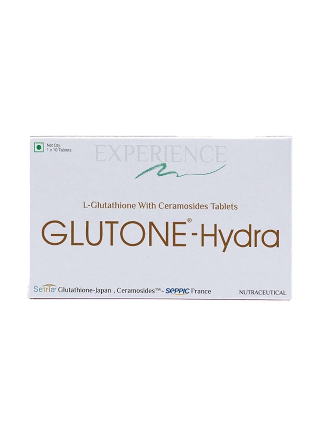 Buy GLUTONE Hydra Glutathione with Ceramosides Tablets for Dry Skin - 10 Tablets - Skin Supplements for Unisex 31225103