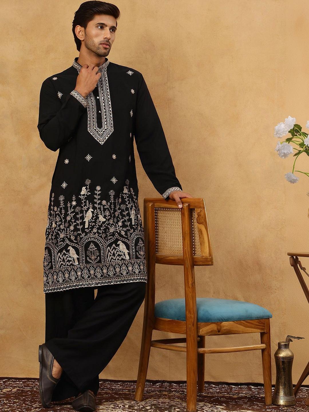Jompers Animal Embroidered Chikankari Kurta With Korean Pants - Image 1