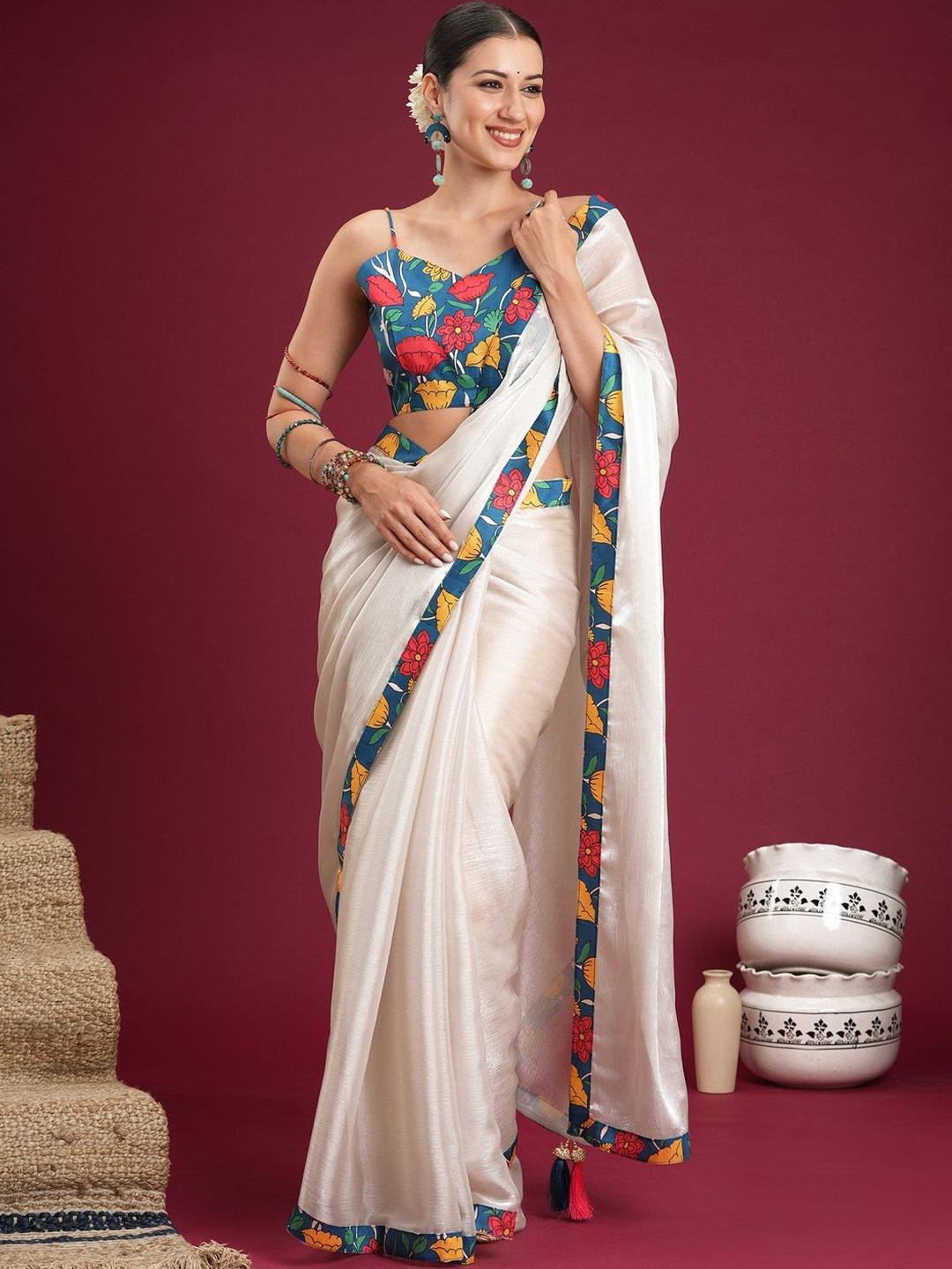 Saree mall Floral Pure Chiffon Designer Sarees