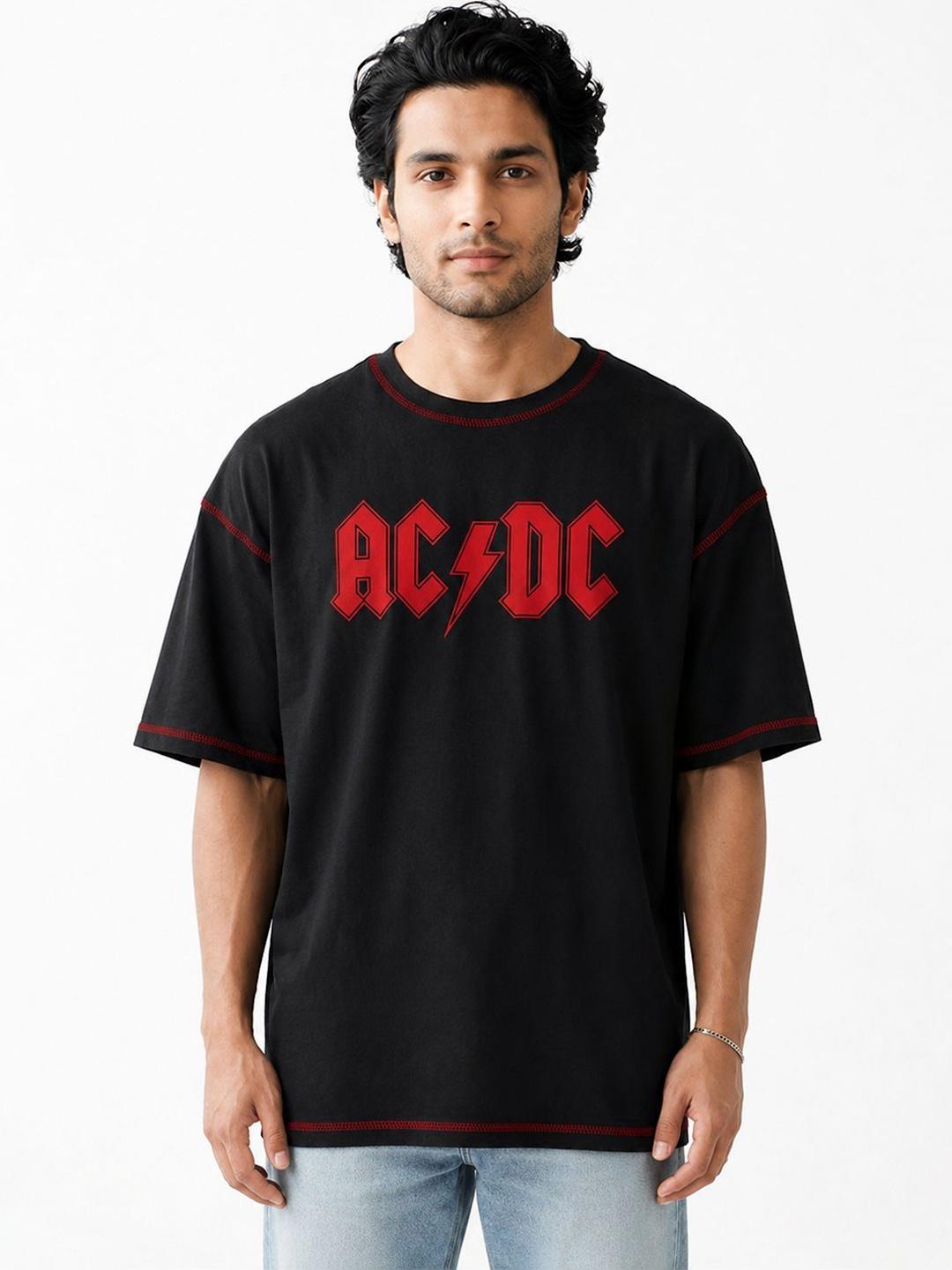 【AC/DC】Tシャツ⑦ XLサイズ Buy Crazymonk Men AC DC Graphic Printed Round Neck Cotton