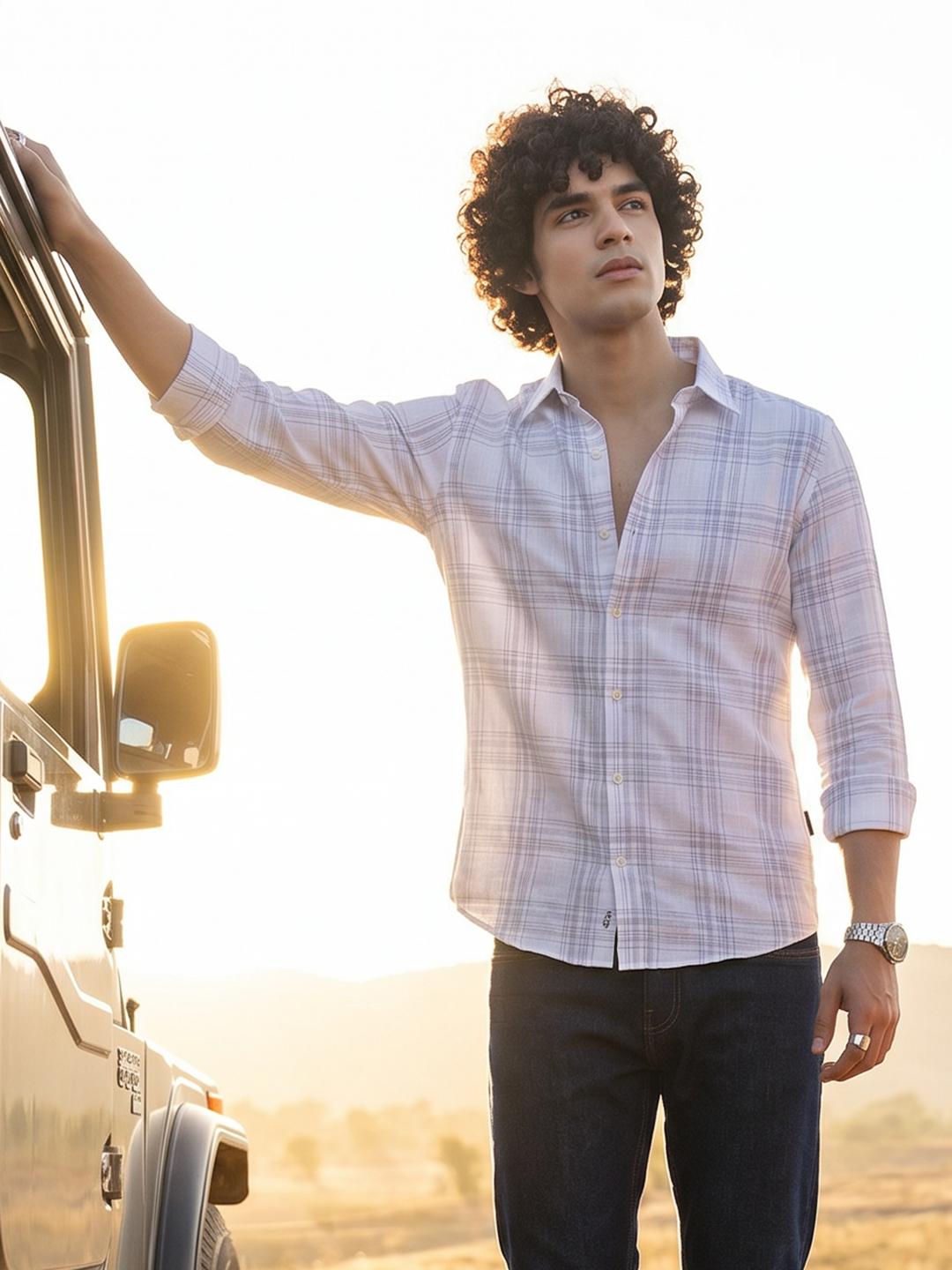 Roadster Men Premium Cotton Linen Checked Shirt - Image 1