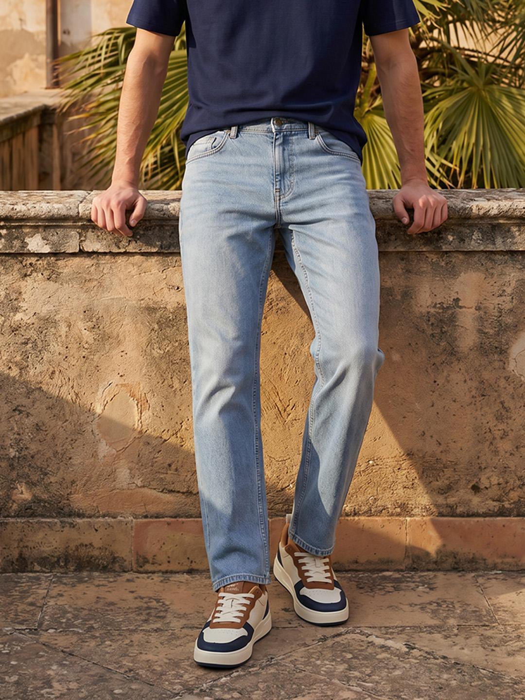 Mast & Harbour Men Straight Fit Mid-Rise Jeans - Image 1