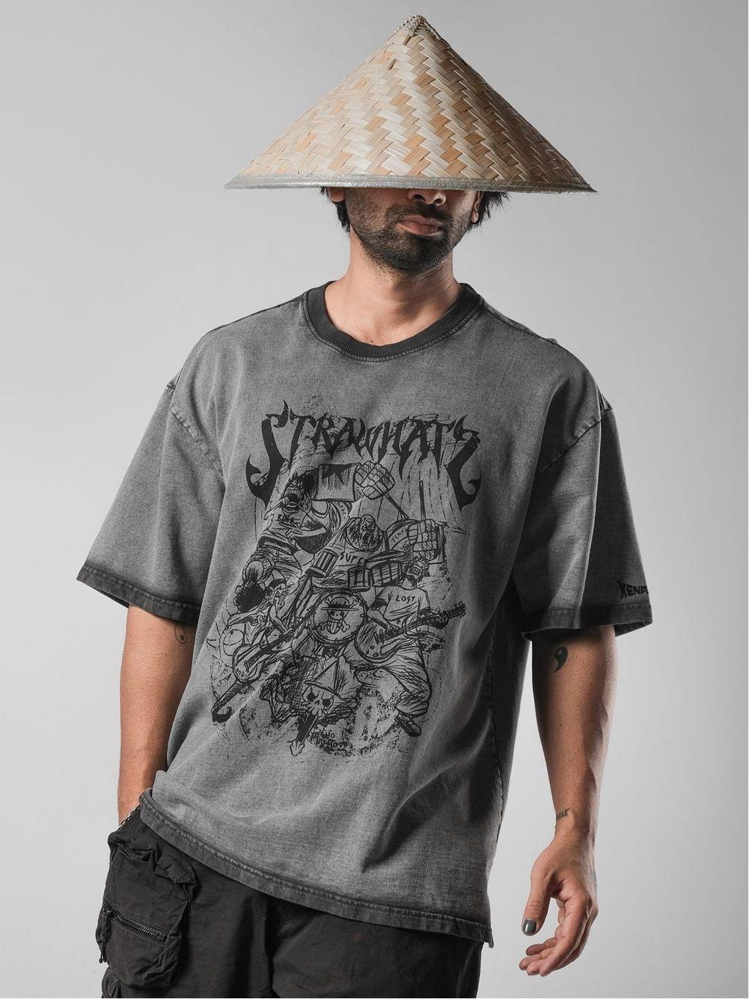 Xenpachi One Piece Anime StrawHatz Oversized T-Shirt - Image 1