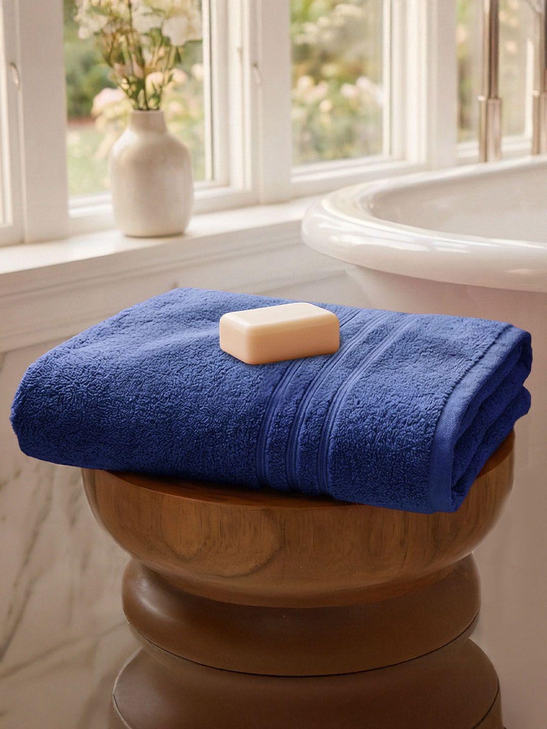 MYTRIDENT Navy Blue Cotton Bath Towel 400GSM 28x55In - Image 1