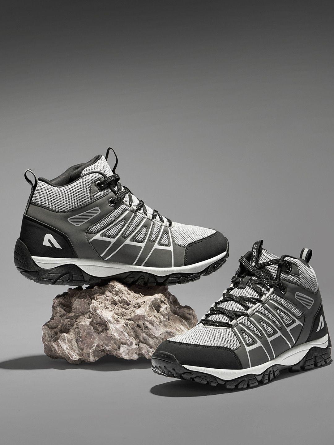 BOLDFIT Men Grey Outlander Hiking & Trekking Shoes - Image 1