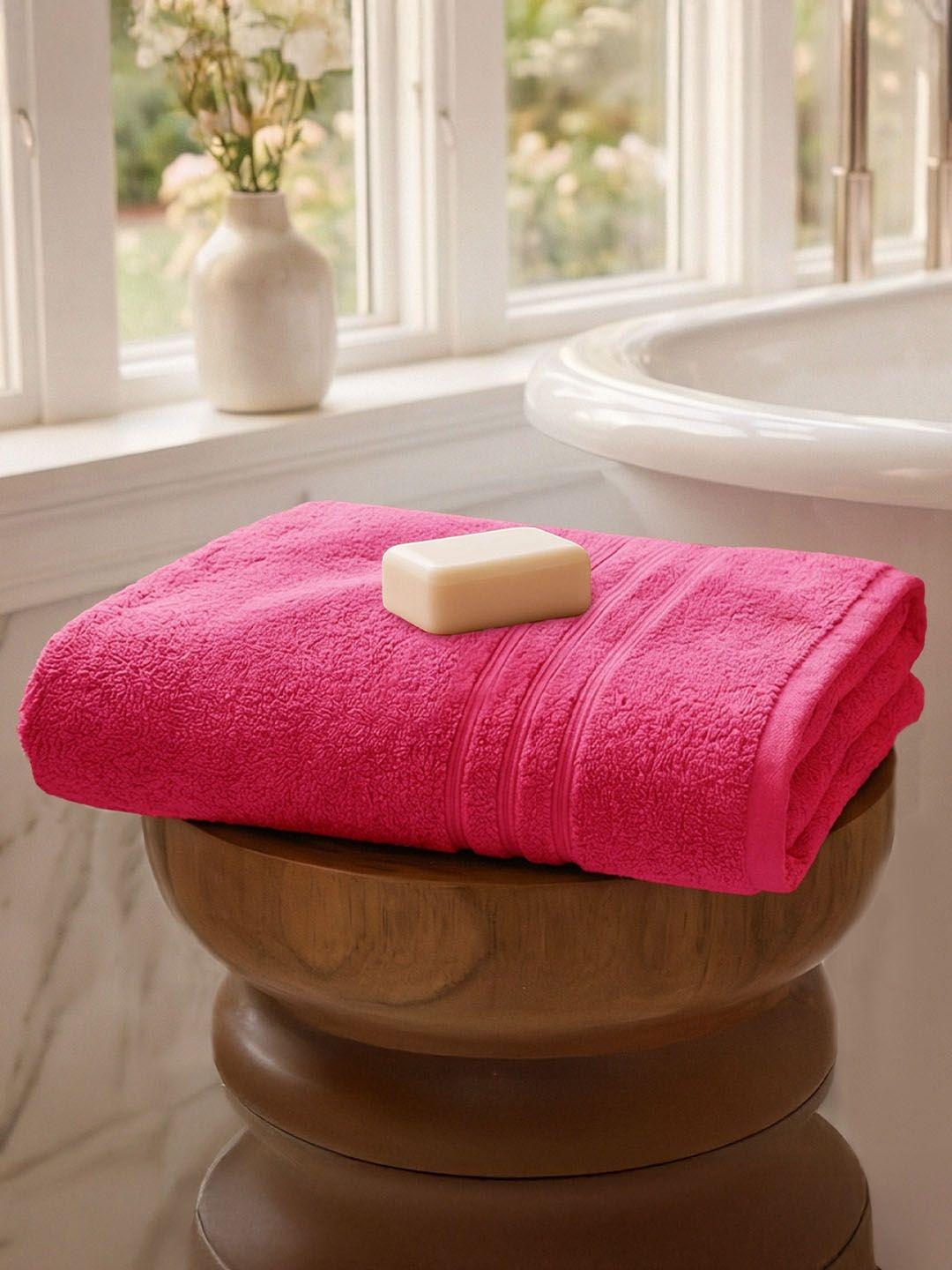 MYTRIDENT Pink 400 GSM Cotton Bath Towel - Image 1