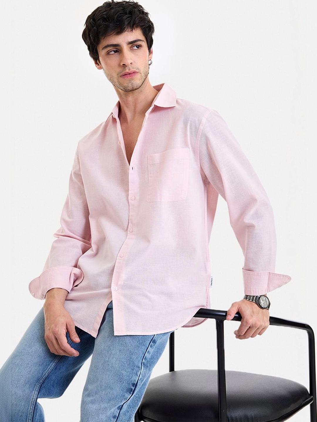 Snitch Light Pink Textured Shirt - Image 1