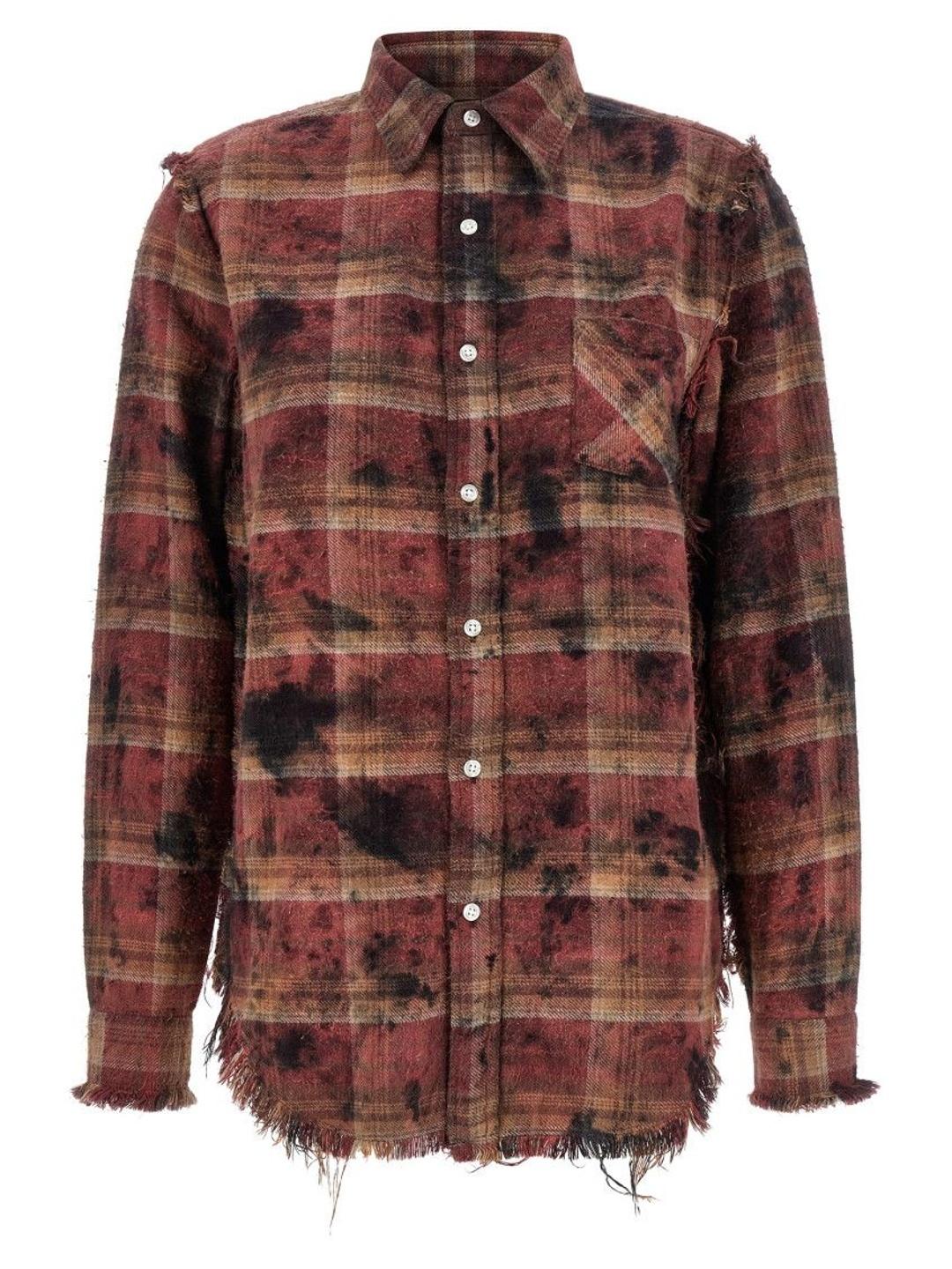 R13 Red Oversized Checks Shirt
