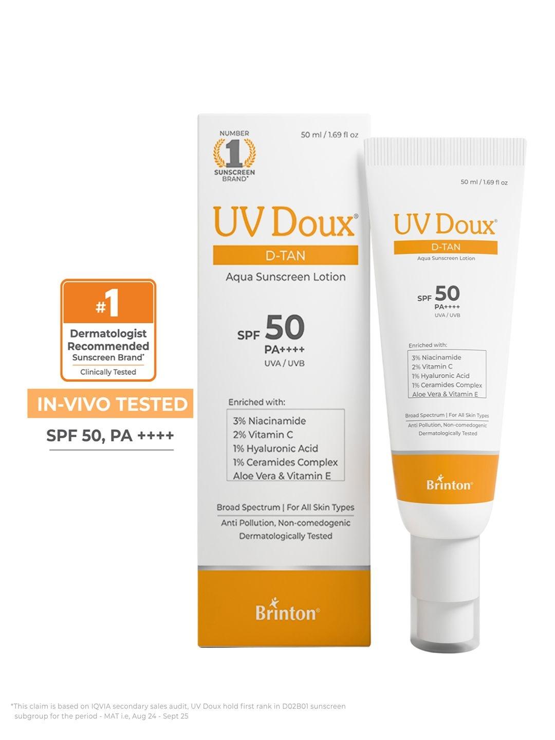 Brinton UV Doux D-Tan Aqua Sunscreen Lotion 50ml
