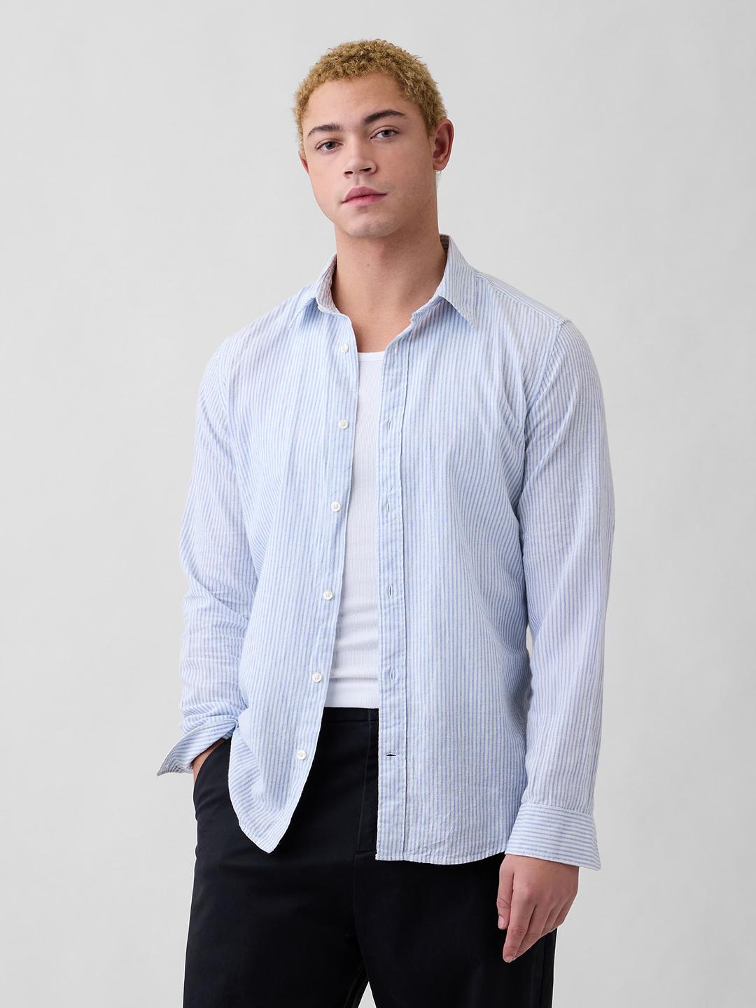 GAP Striped Linen Cotton Casual Shirt