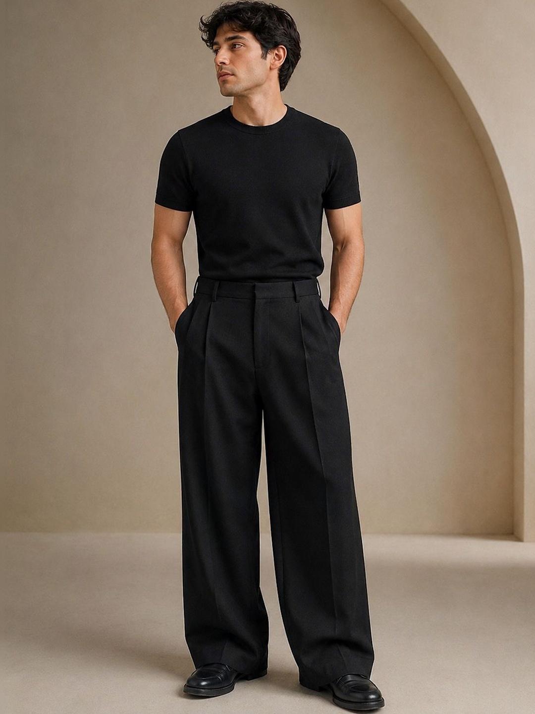 SENDIPO Men Smart High-Rise Pleated Trousers