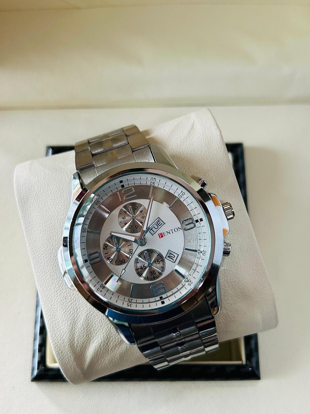 FENTON Men Dial & Stainless Steel Bracelet Style Straps Analogue - Image 1