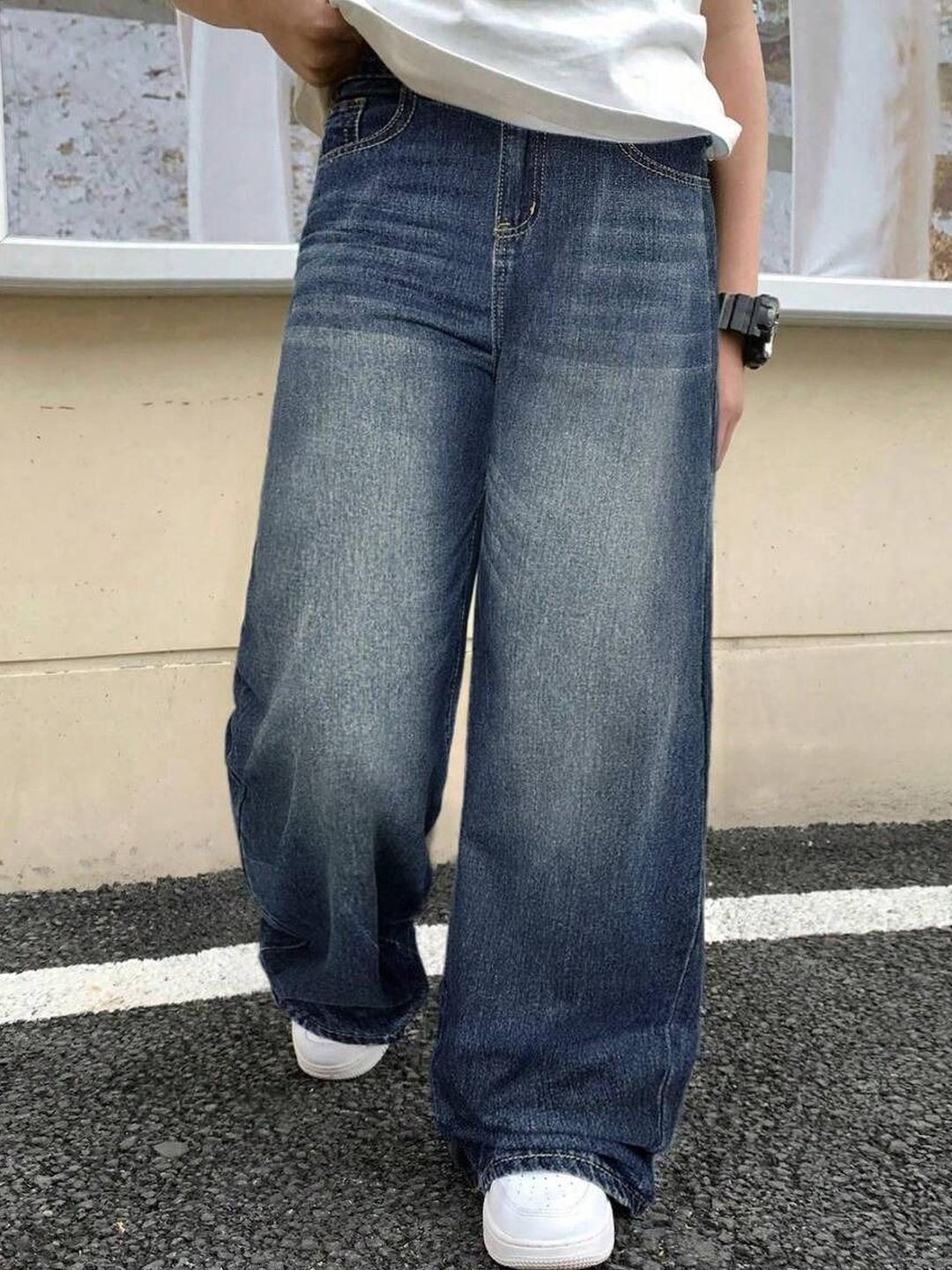 YAMEETFIT Men Mid-Rise Low Distress Denim Jeans Blue
