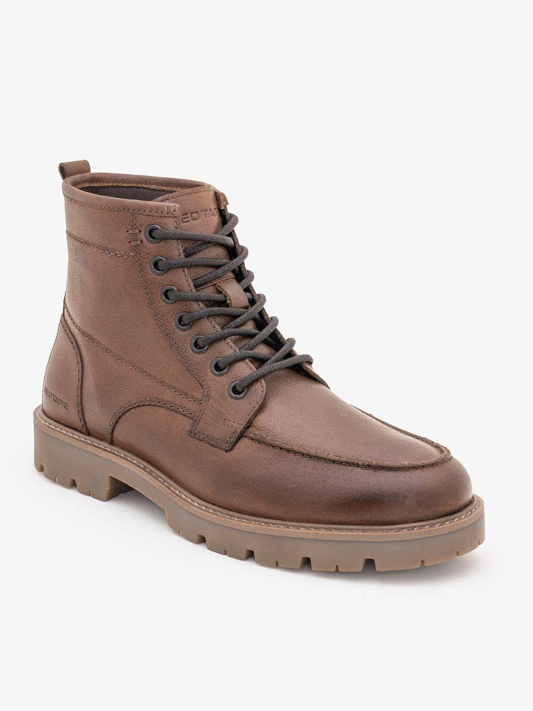 Red Tape Men Round Toe Lace-Ups Regular Boots
