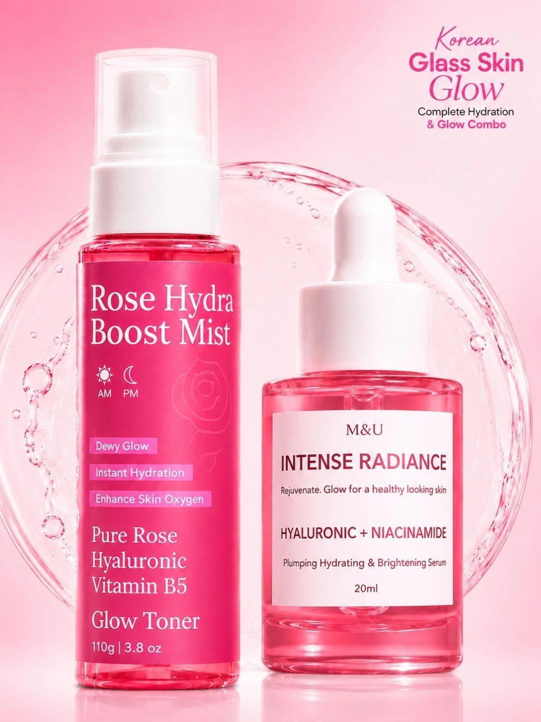 Buy M&U Set Of 2 Niacinamide & Hyaluronic Serum 20 ml With Face