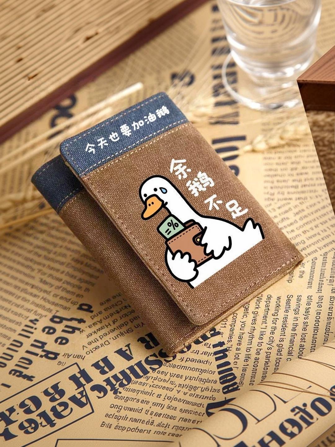 Pieru Unisex Printed PU Two Fold Wallet