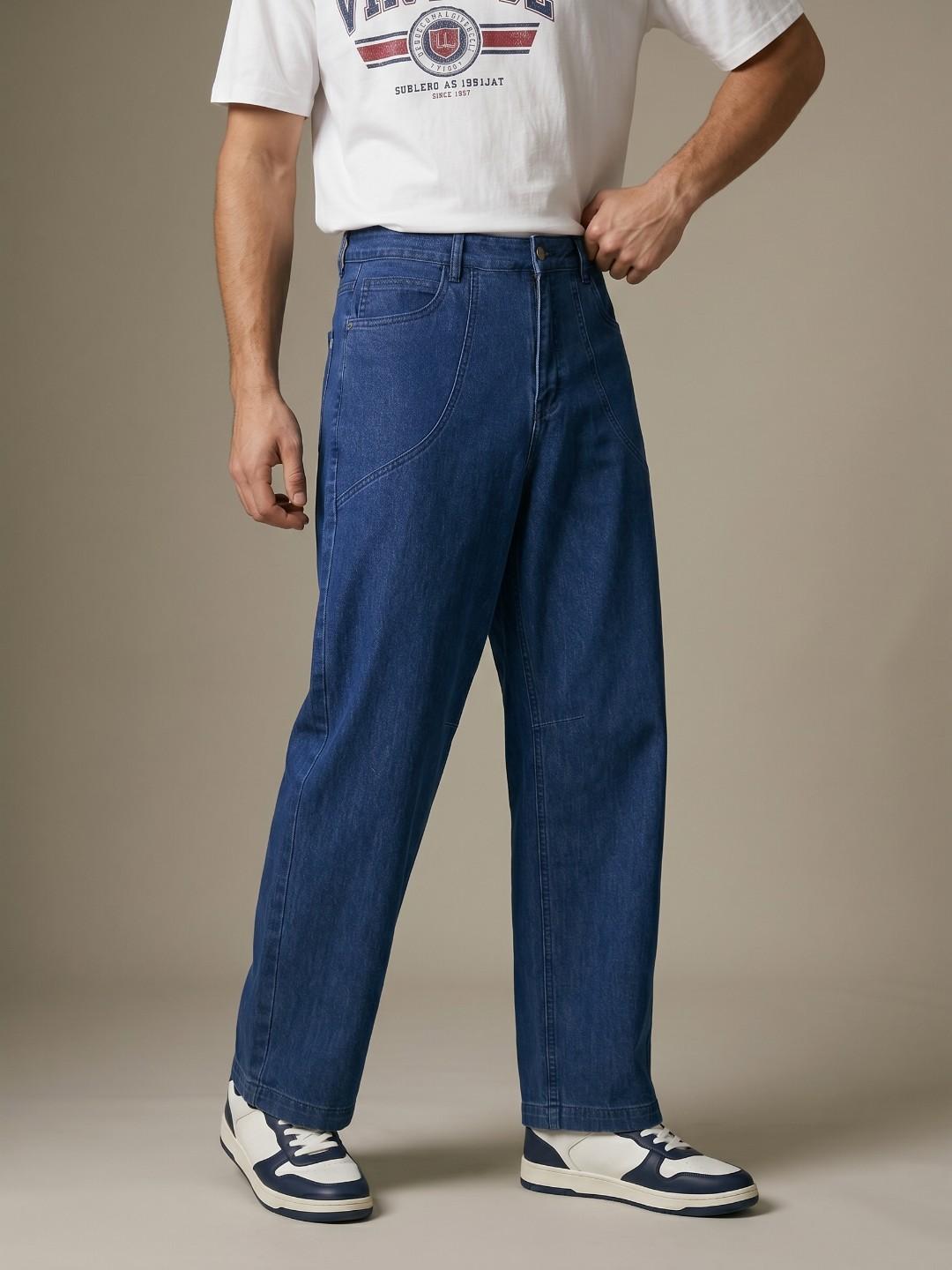 glitchez Men Barrel Fit Light Fade Stretchable Jeans - Image 1