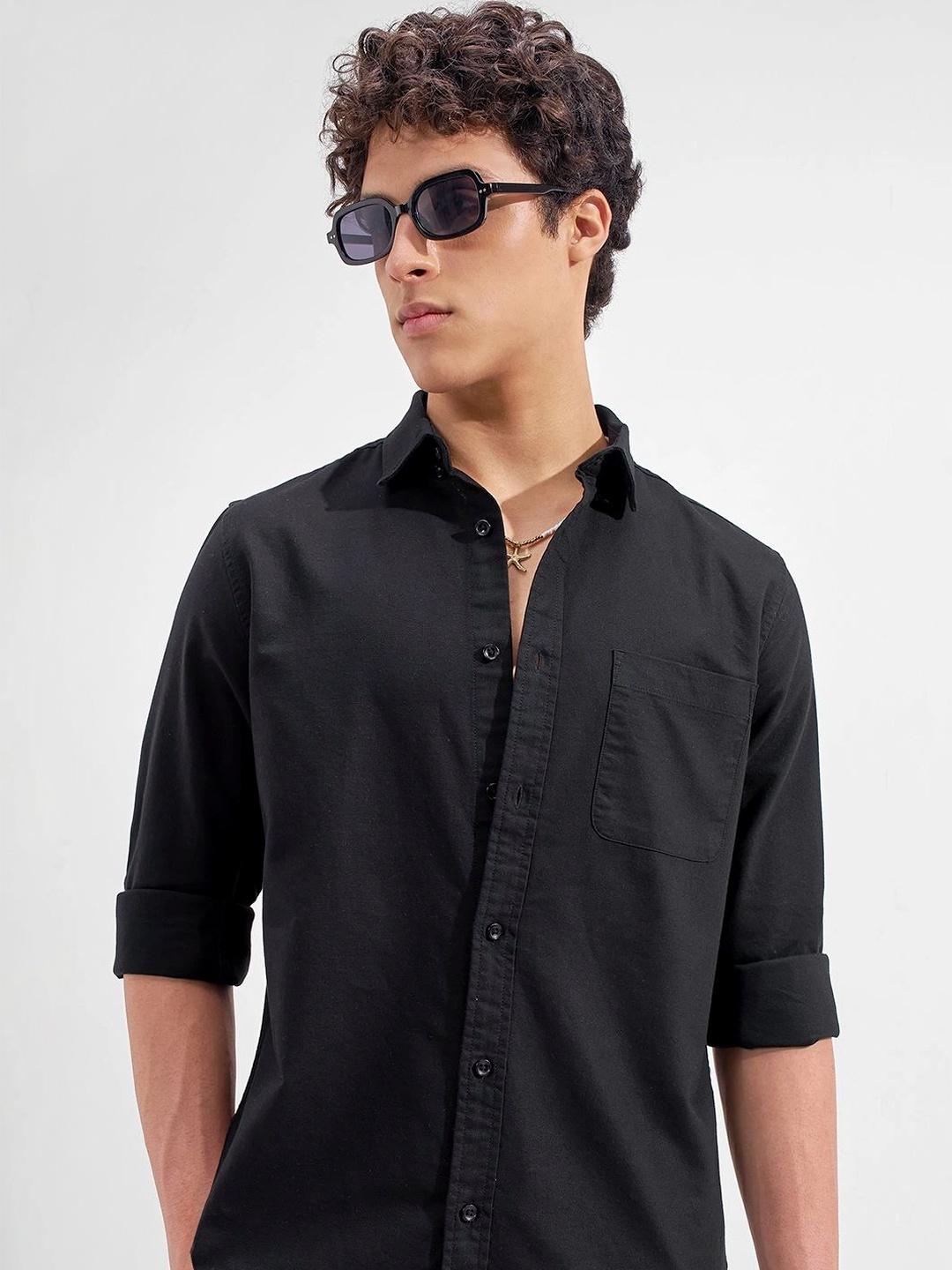 Highlander Cotton Solid Oxford Button Down Shirt - Image 1