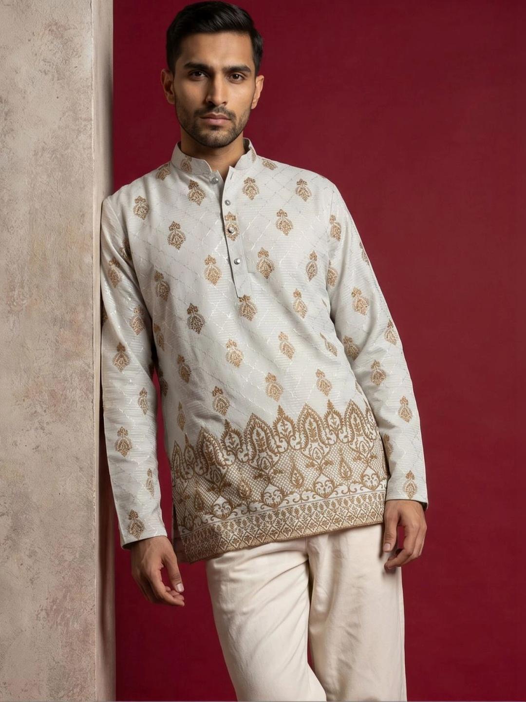 Jompers Men Ethnic Motifs Embroidered Kurta