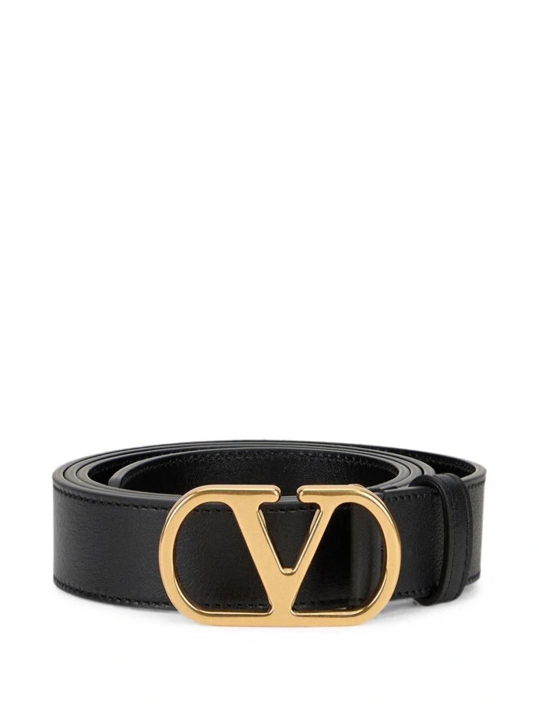 Valentino Garavani Black VLogo Belt - Image 1