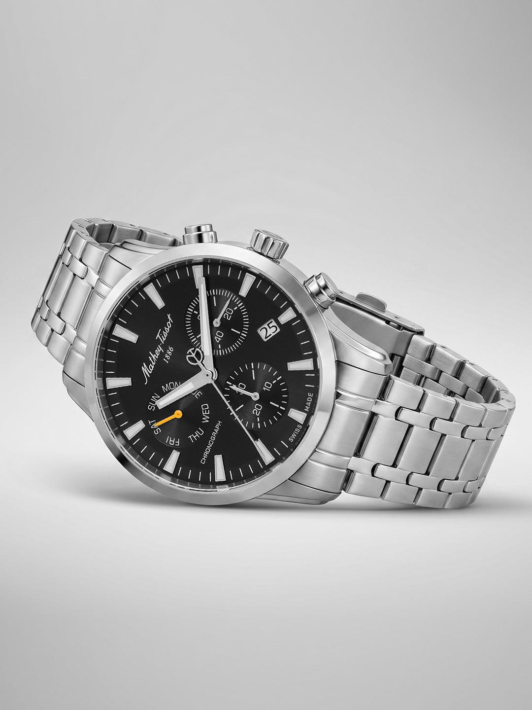 Buy Mathey-Tissot Men Swiss Made Ares Chrono Quartz Black Dial
