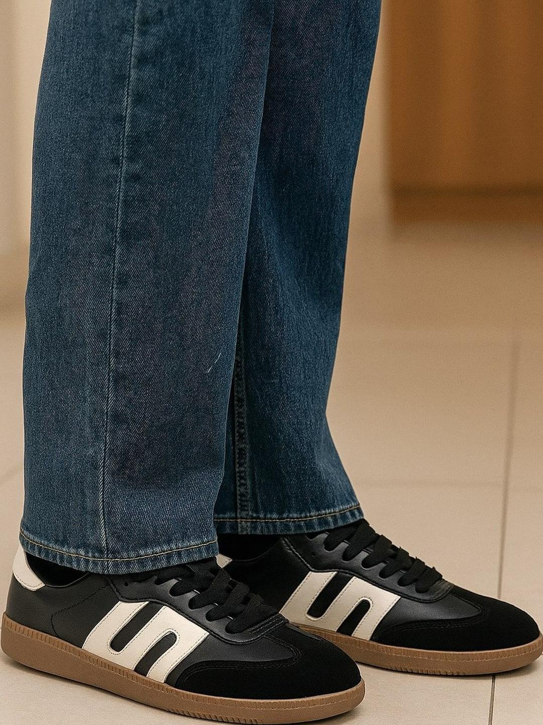 INVERSION Men Colourblocked Suede Sneakers - Image 1