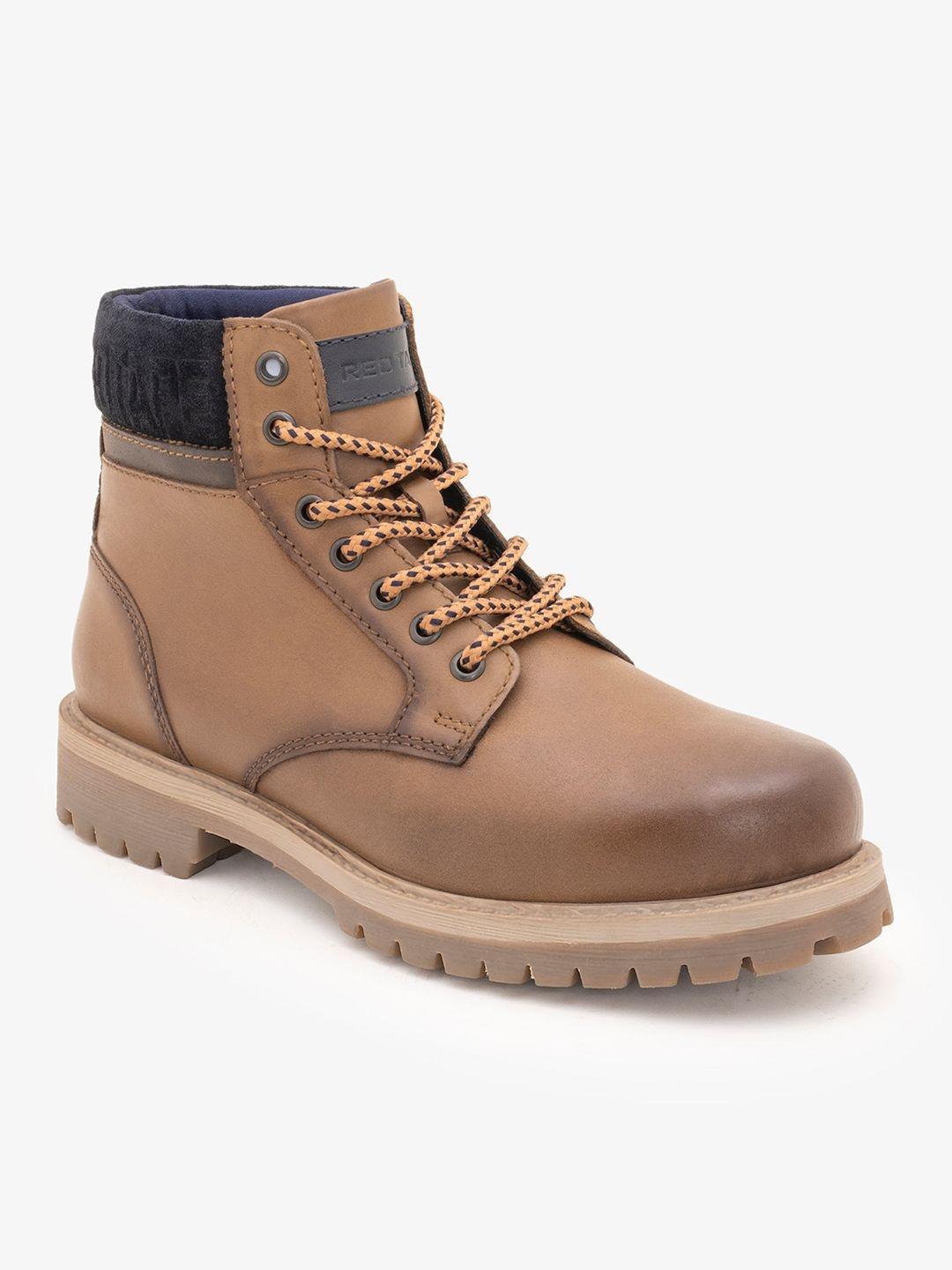 Red Tape Men Round Toe Lace-Ups Regular Boots