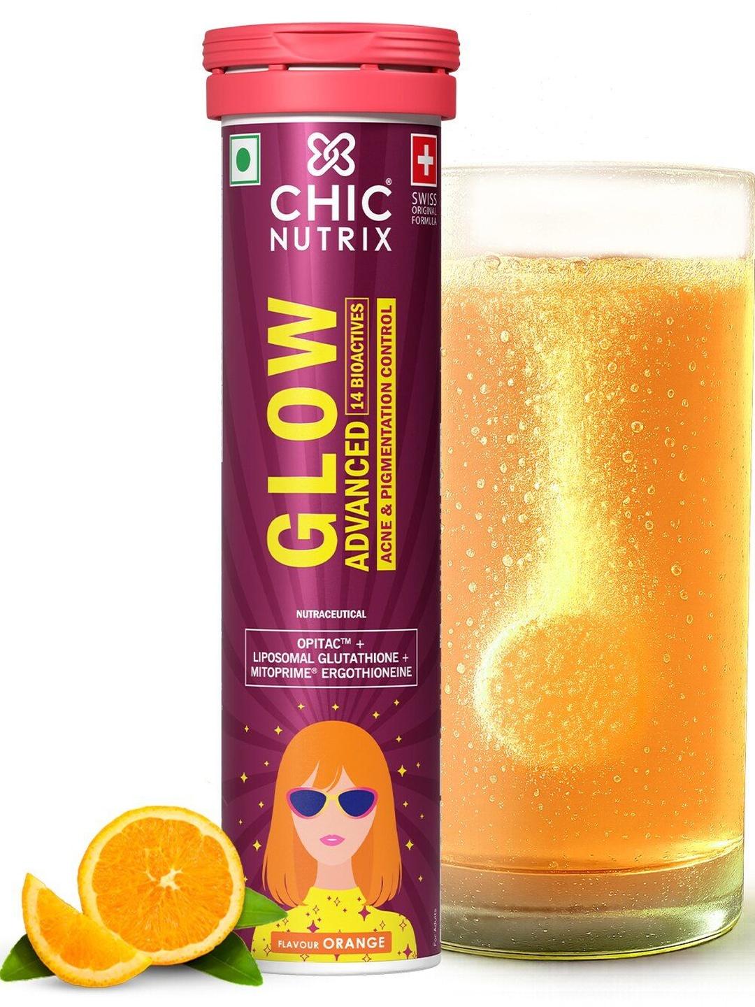 Buy CHICNUTRIX Glow Advanced Glutathione & Vitamin C - 20 Tablets - Orange Flavor - Skin Supplements for Unisex 42852551