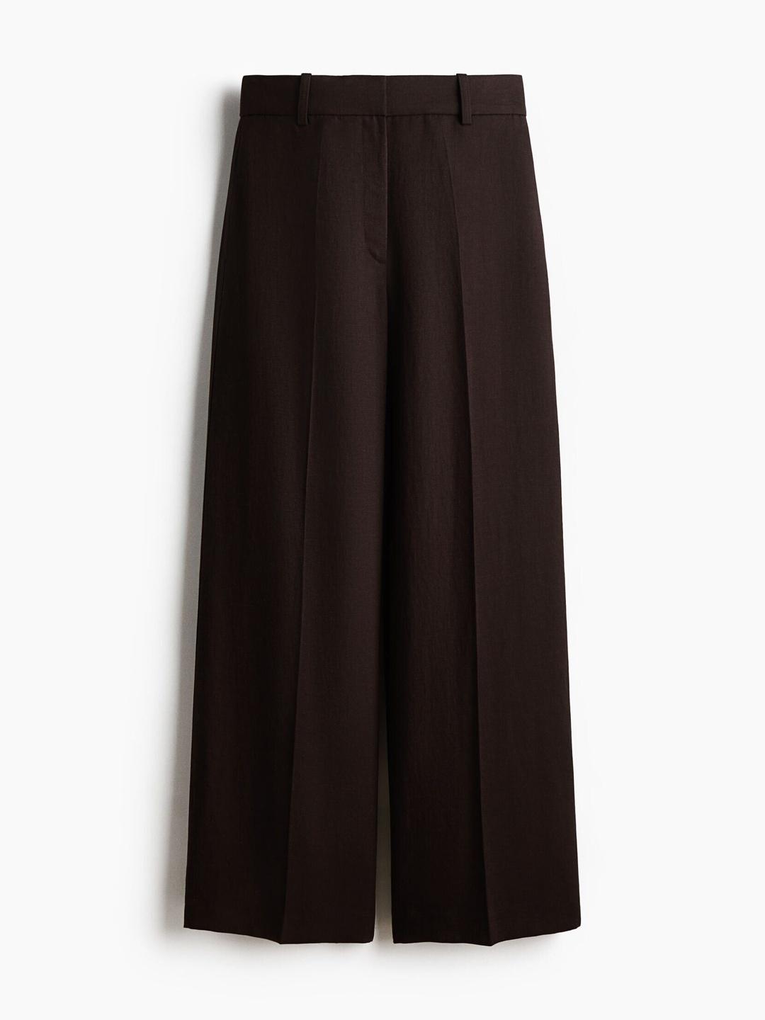 H&M Wide Linen-blend Trousers for Women