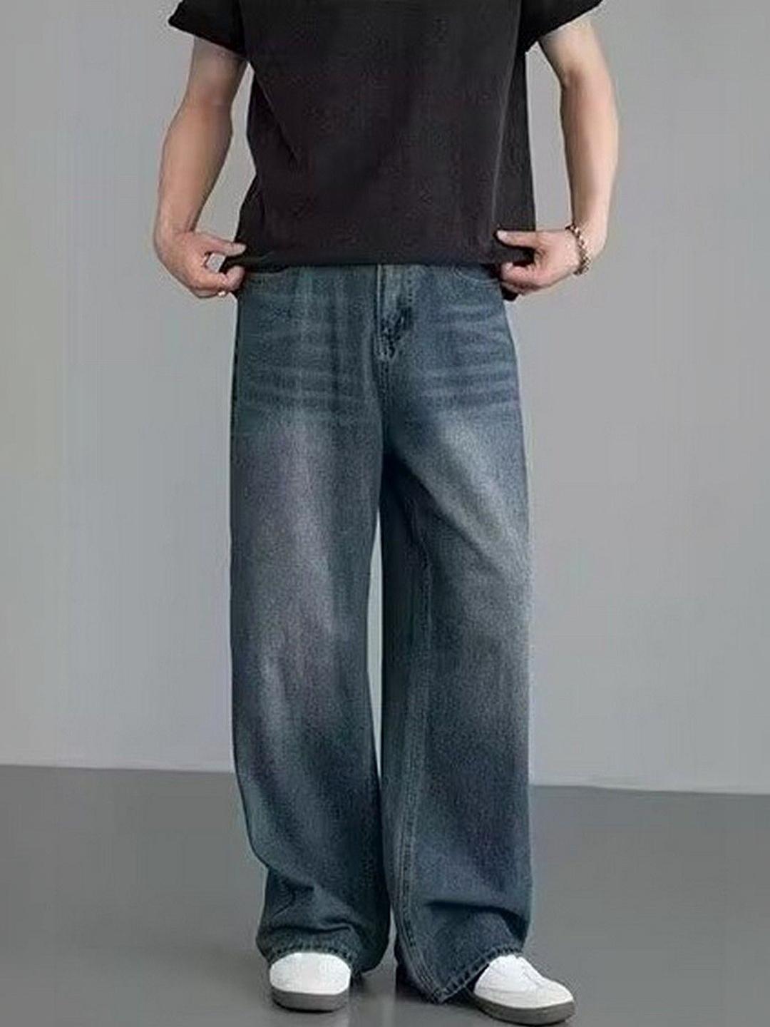 StyleCast Classic Mid-wash Oversized Straight-leg Jeans