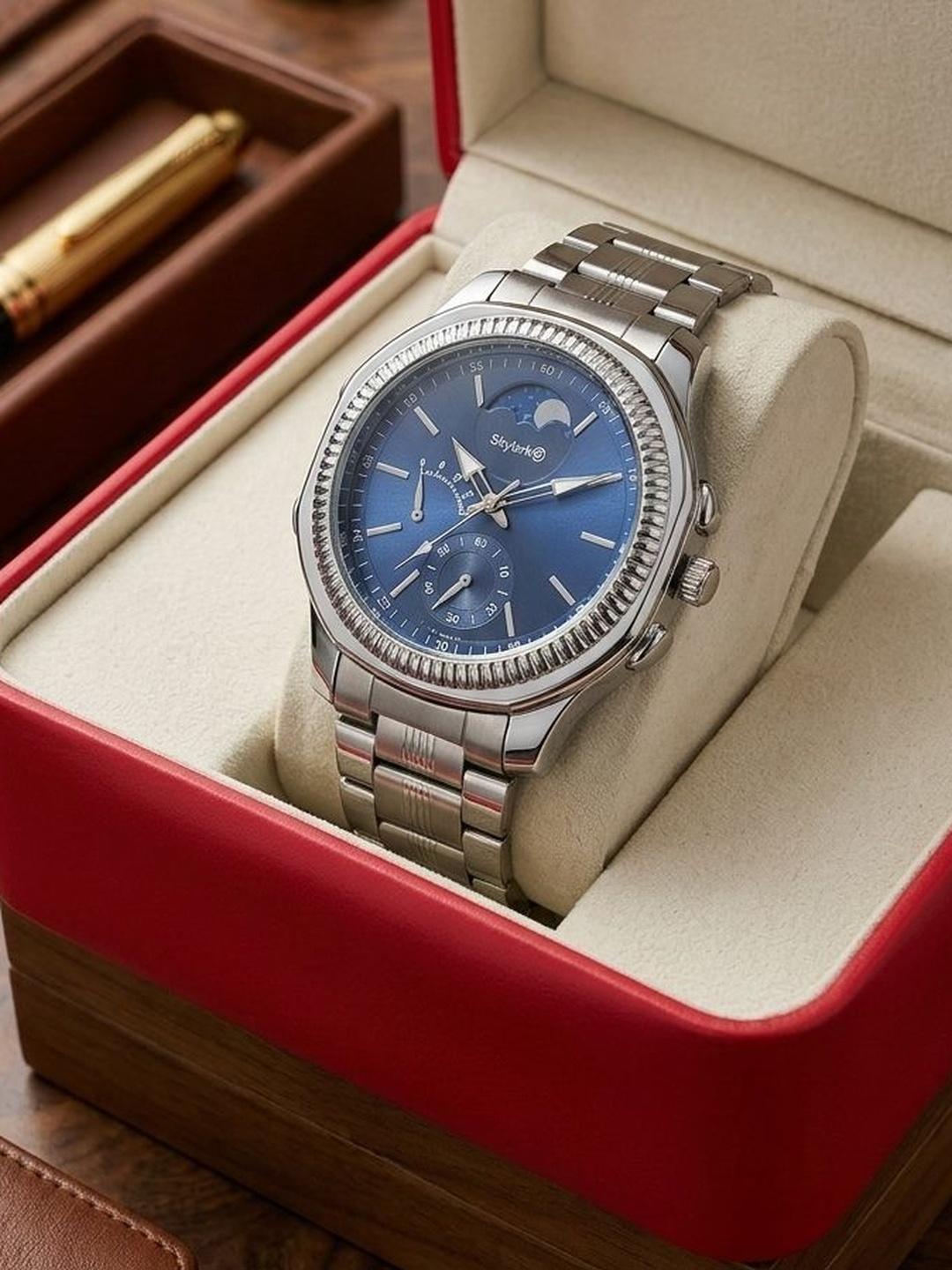 Skylark Men Stainless Steel Watch (Blue Silver)
