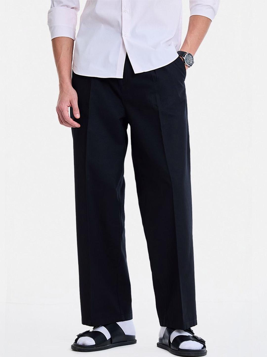 Snitch Black Mid-Rise Relaxed Fit Trouser - Image 1