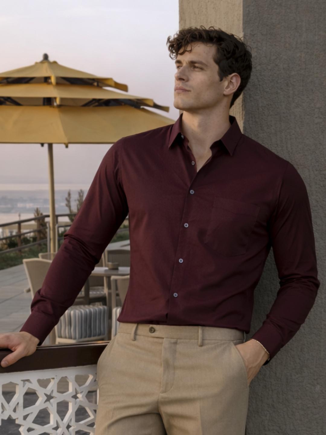 Louis Philippe Men Regular Fit Cotton Formal Shirt - Image 1