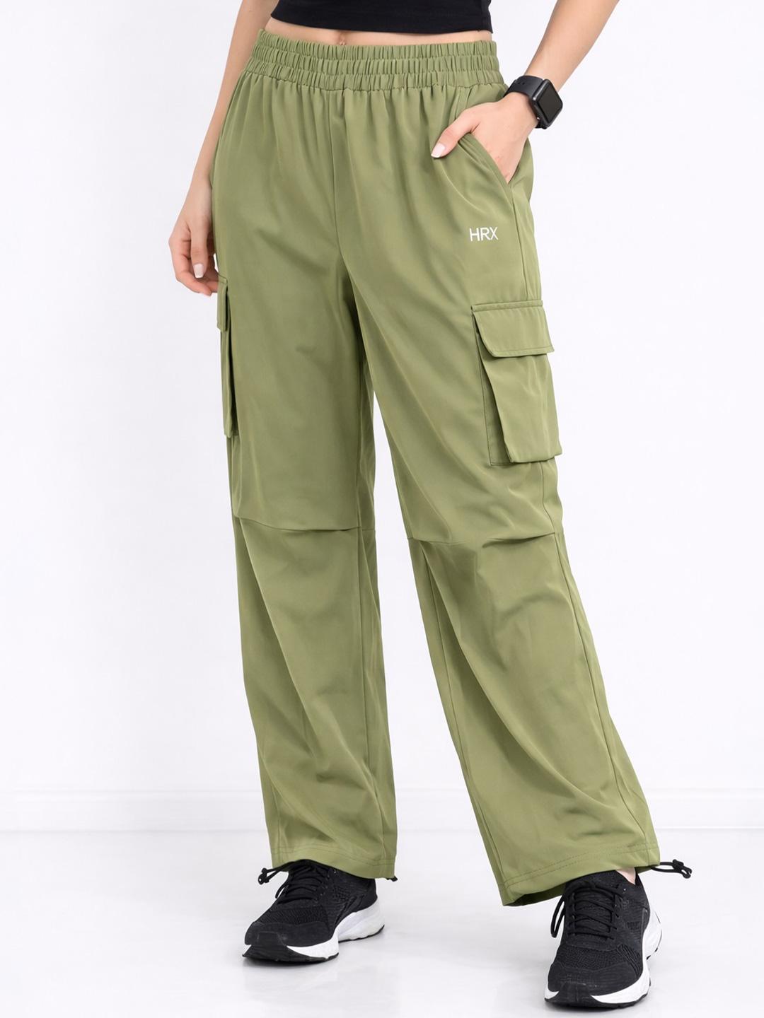 Buy HRX by Hrithik Roshan Women Baggy Parachute Cargo Track Pants