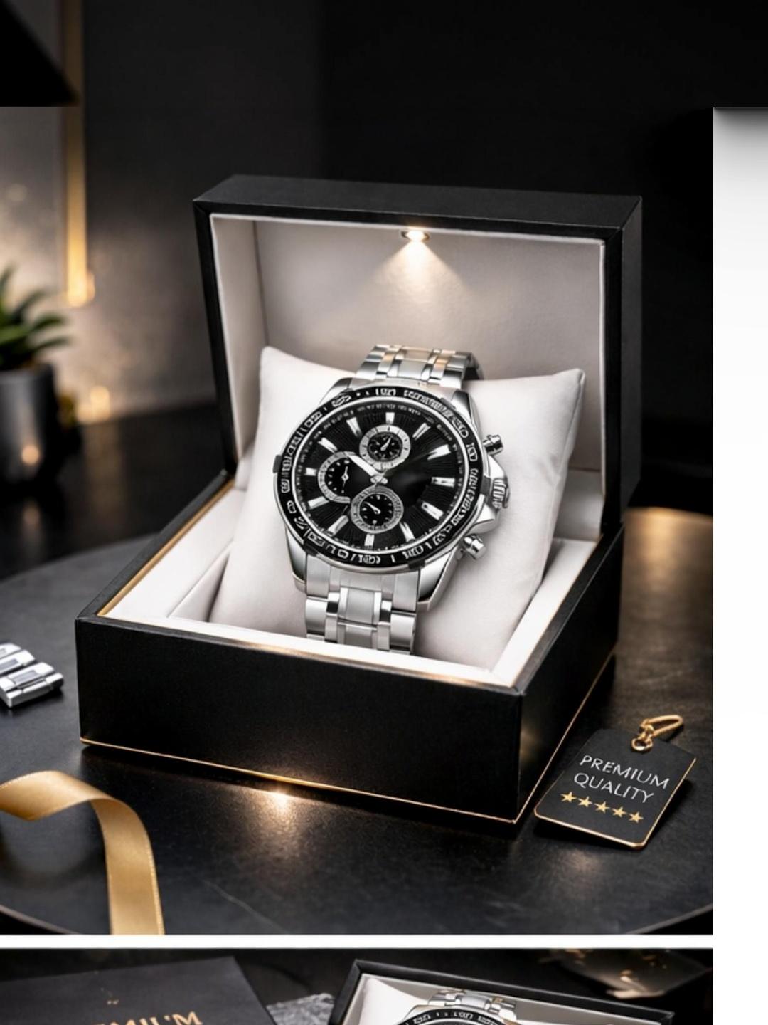 SZN Men Dial & Wrap Around Straps Watch SR-GR013-BLK-CH - Image 1