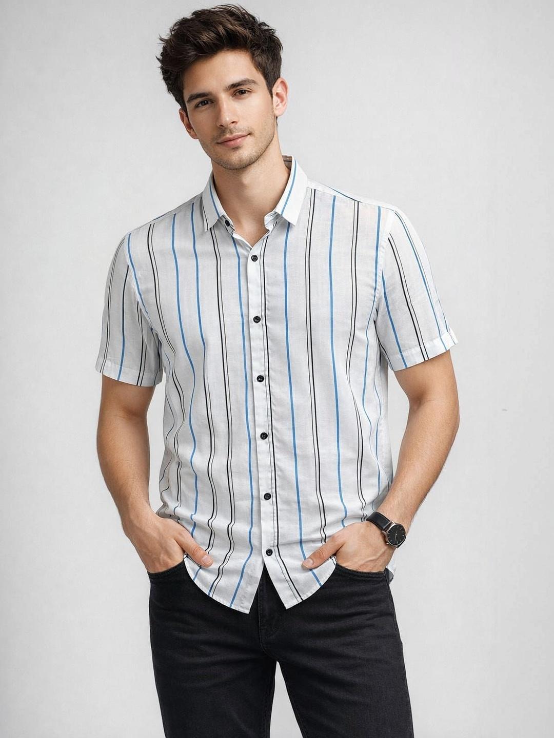 DYMORA Men Classic Multi Stripes Casual Shirt - Image 1