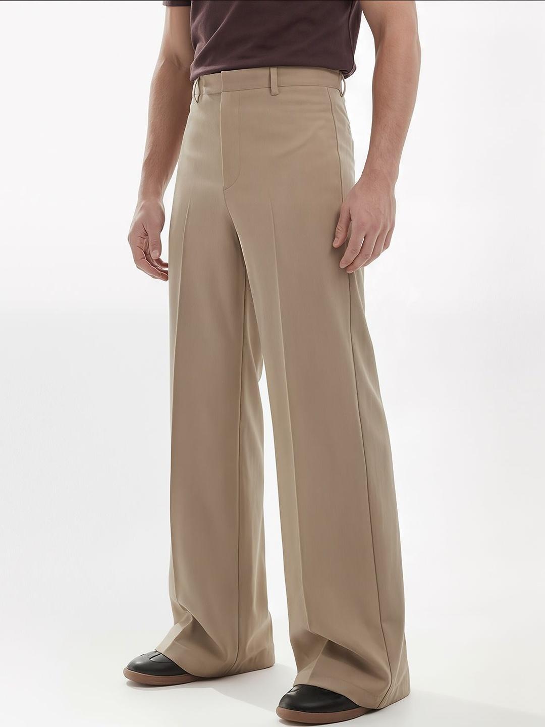 FUGAZEE Men Relaxed High-Rise Zip Trousers - Image 1