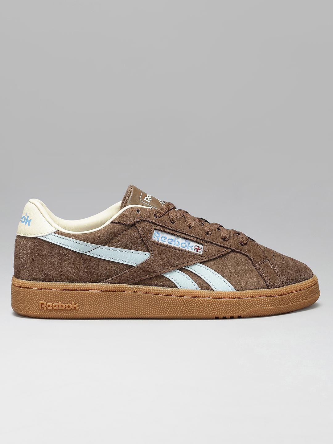Reebok Women CLUB C GROUNDS UK Striped Suede Sneakers - Image 1
