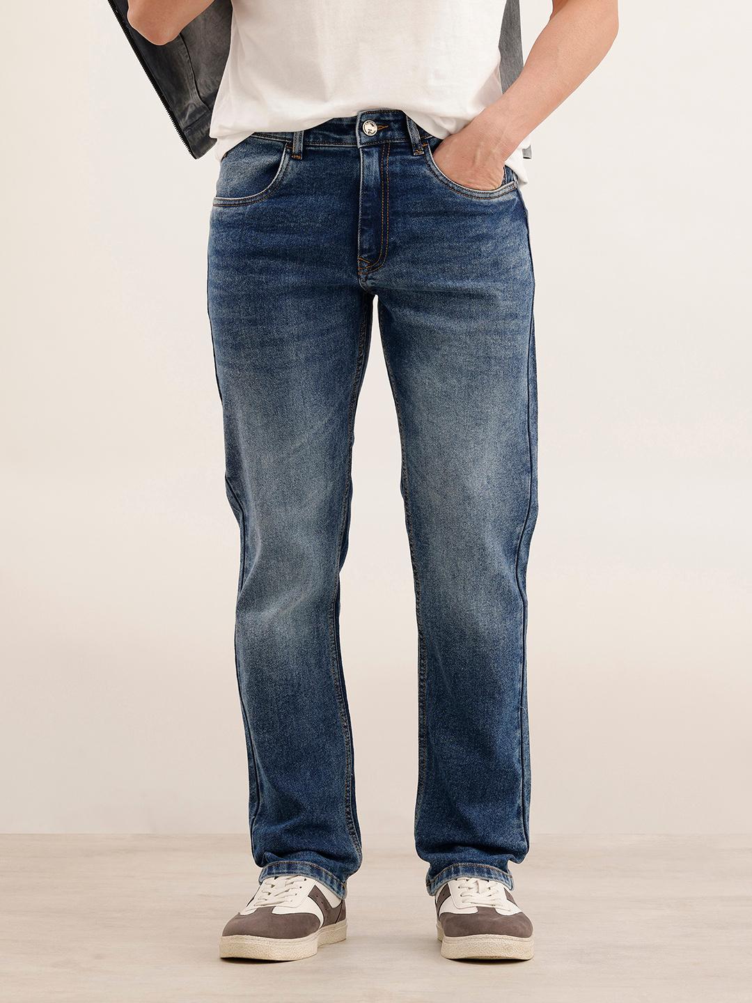 WROGN Men Regular Fit Light Fade Stretchable Jeans