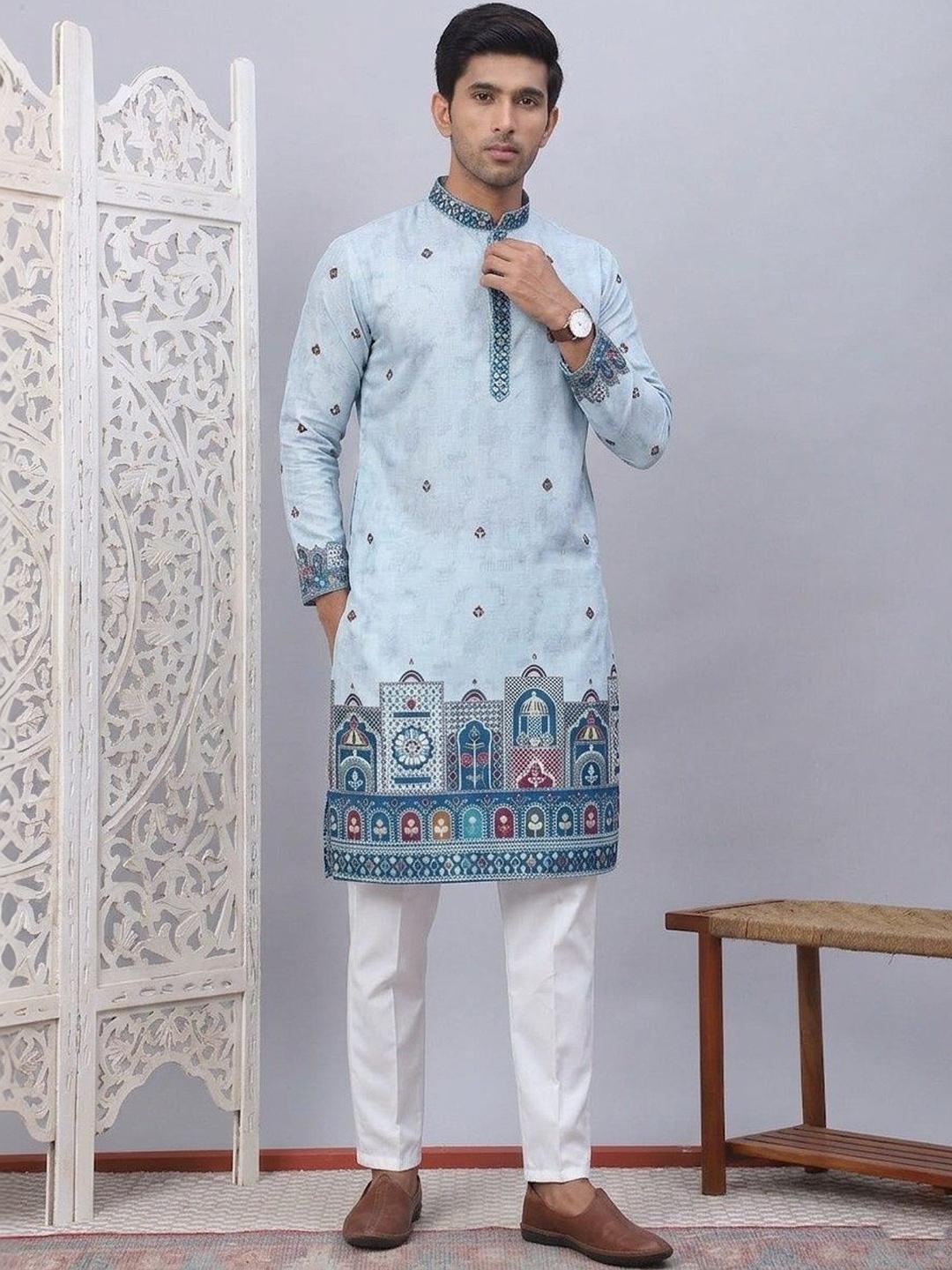 LADY BERRY Men Floral Printed Kurta - Image 1