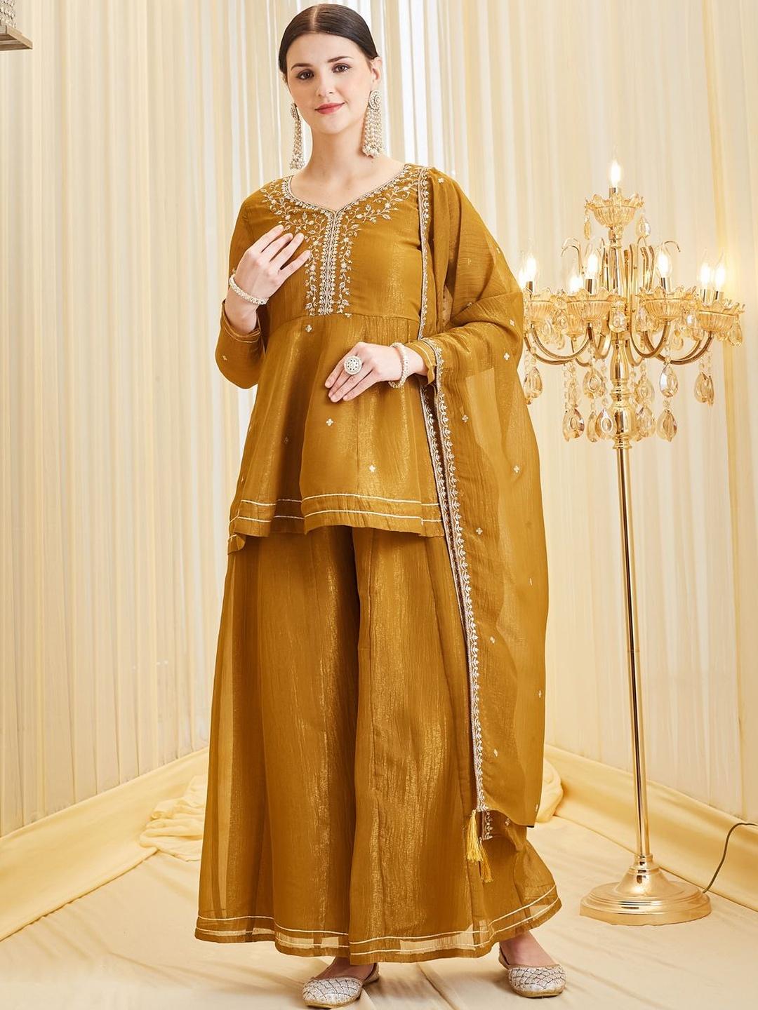 MOKOSH Women Silk Embroidered Kurta Set - Image 1