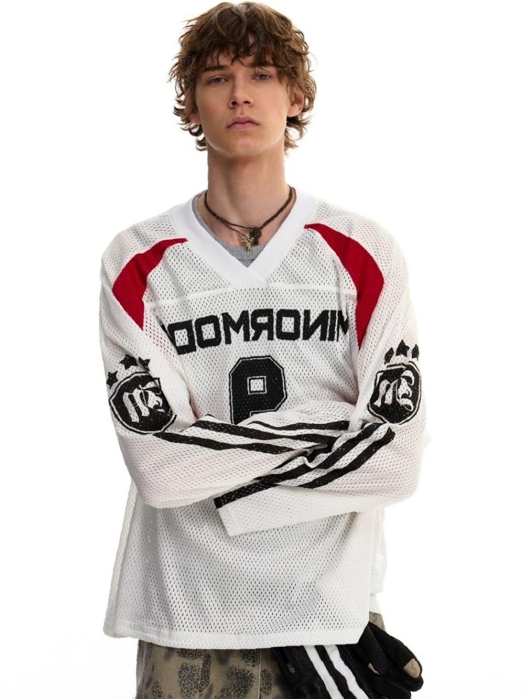 StyleCast White V-neck Long Sleeves Printed Polyester Tshirt