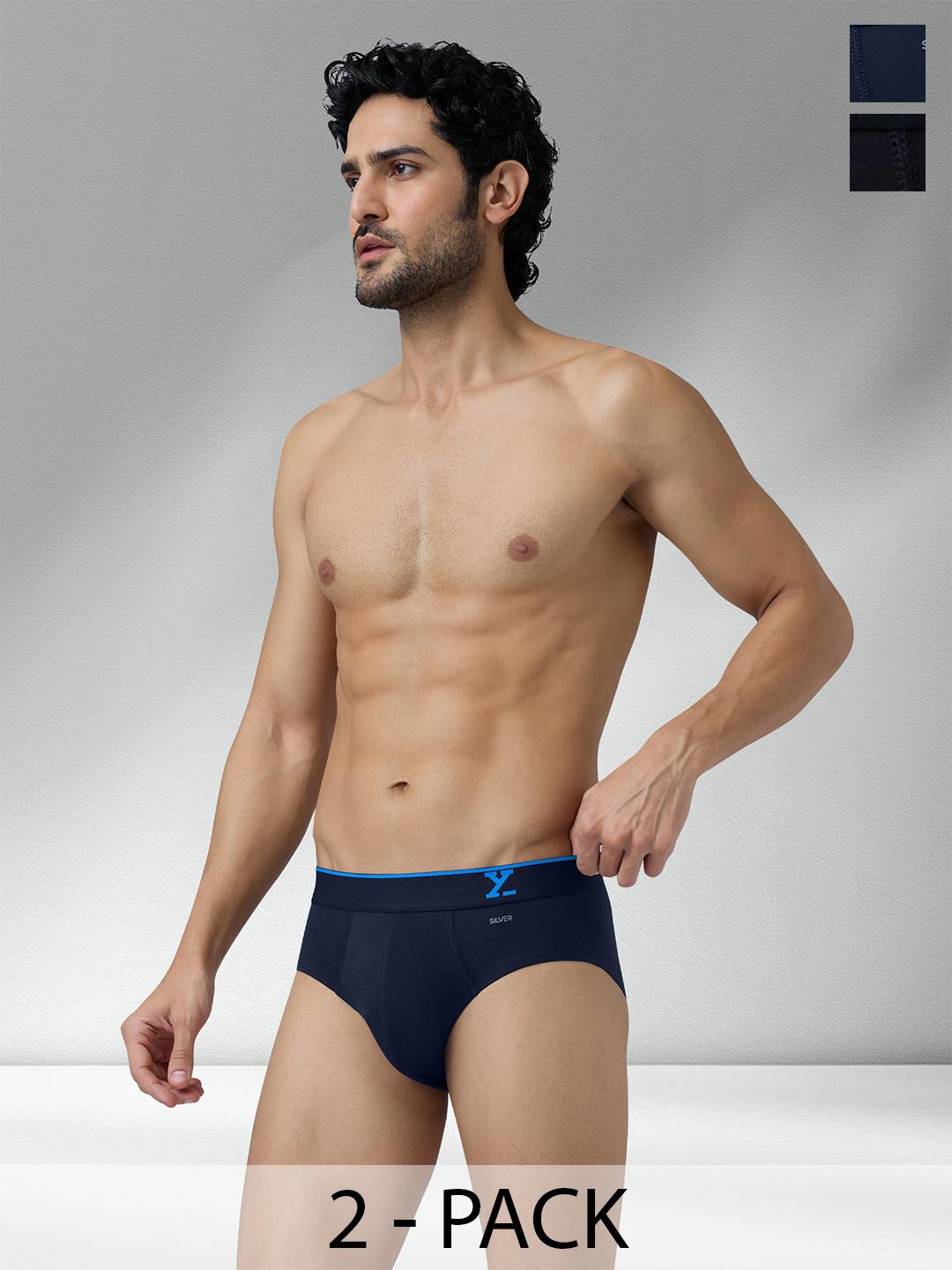 Buy XYXX Men Pack of 2 Traq Silver Cotton Trunk - Briefs for Men