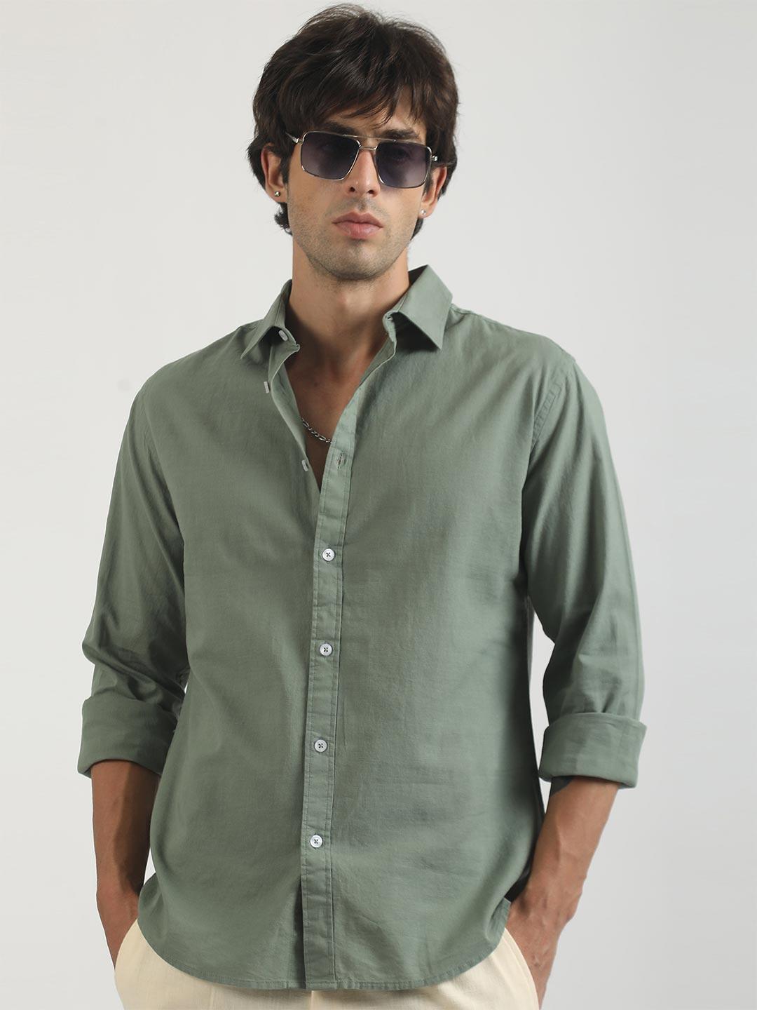 Maniac Men Cotton Linen Casual Shirt - Image 1