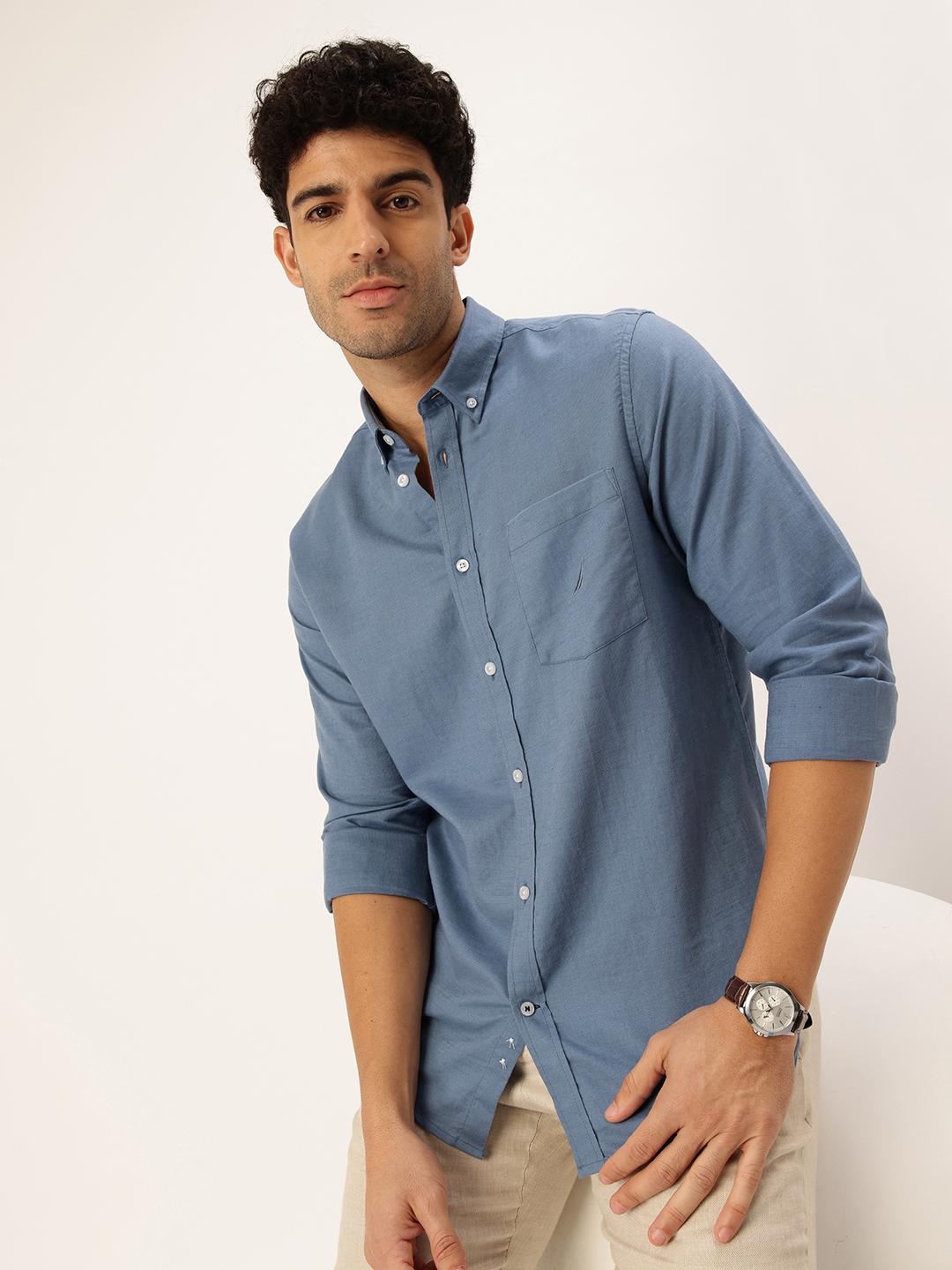 Buy Nautica Men Linen Cotton Casual Shirt - Shirts for Men